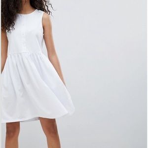 White ASOS smock dress with buttons